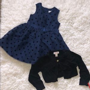 Navy Blue Christmas Dress and Cardigan